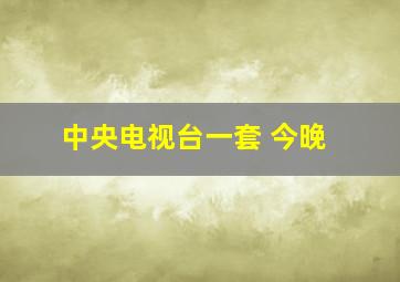 中央电视台一套 今晚